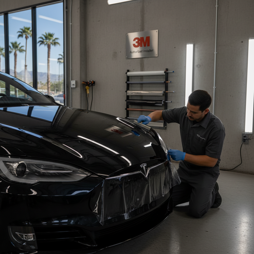 Luxury vehicle with 3M Ceramic Coating showing deep gloss and reflections in Phoenix
