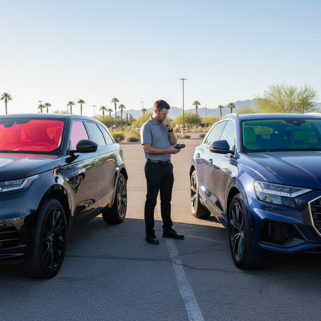 Thermal camera comparison showing ceramic window tint Phoenix heat rejection performance